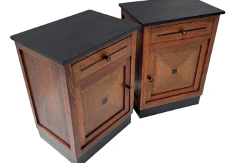 Two Art Deco Modernist Nightstands or Bedside Tables, 1920s